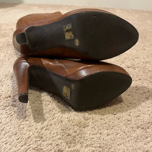 Jessica Simpson Brown Khalan Leather Platform Heel Knee-High Boots size 9B - Picture 9 of 13